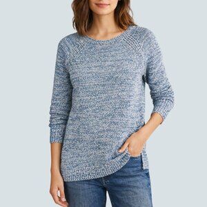 Gap Womens Blue & White Knit Sweater Small Long Sleeve Casual Pullover Size S